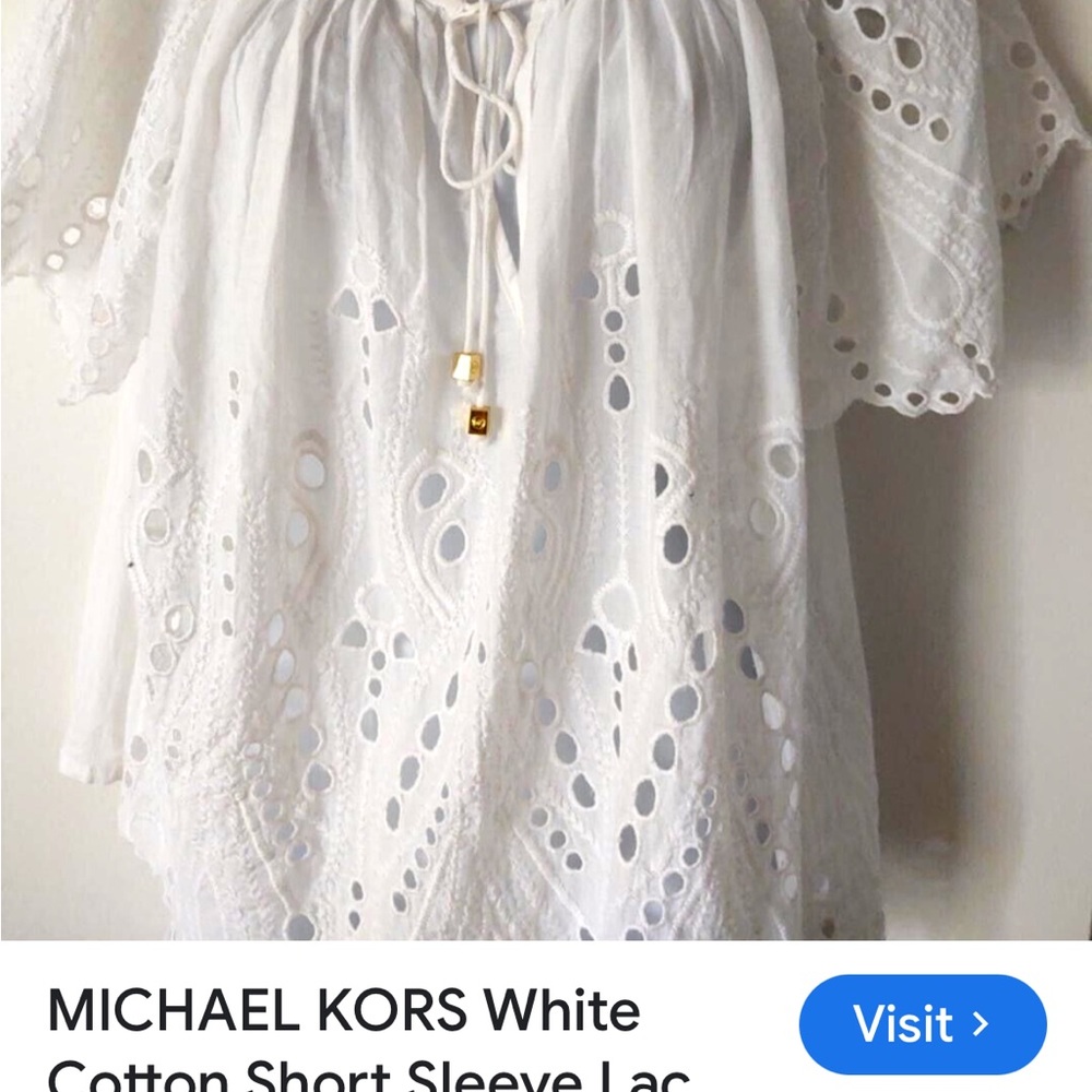 Michael Kors White Eyelet Lace Top